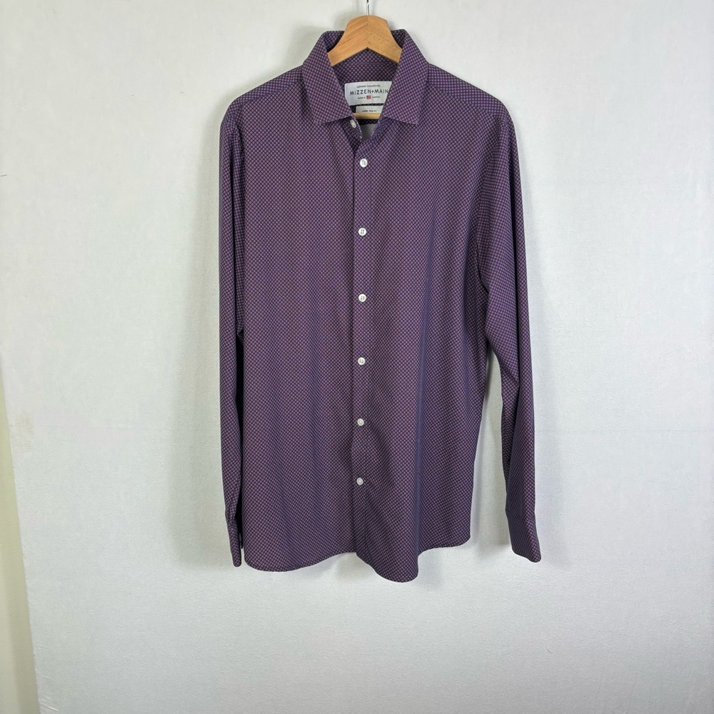 Mizzen Main Large Trim Fit Leeward Collection Mens Dress Shirt Button Front